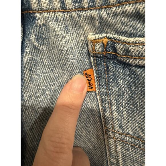 VINTAGE 1995 Levis 505 Jeans Mens Blue Stone Wash Black Bat Wing Tag 36x30 - Picture 9 of 10